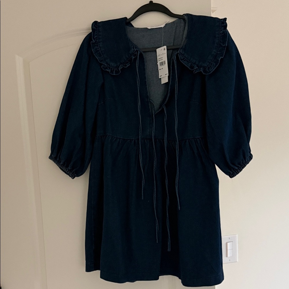 Dark Blue Ruffled Dress